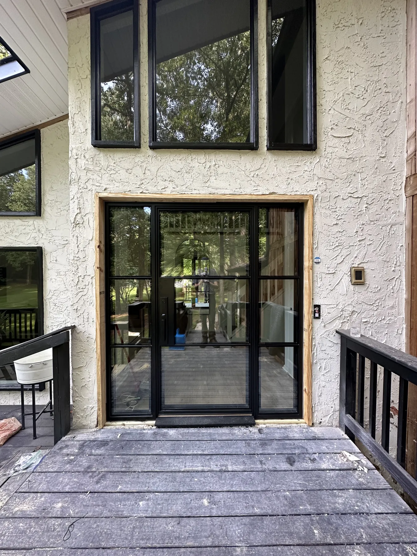 Black steel-and-glass entry doors fabricated and installed by Steel Concepts ATL